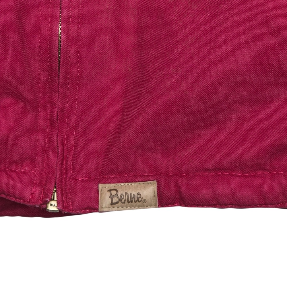 Berne Jacket Womens XL Pink Canvas Duck Work Workwear Sherpa Lined Hooded - Picture 7 of 14